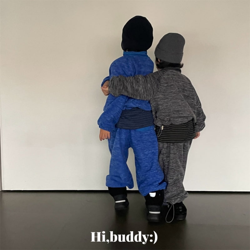 Hi buddy - Korean Children Fashion - #Kfashion4kids - Two-tone Fleece Zip-up - 2