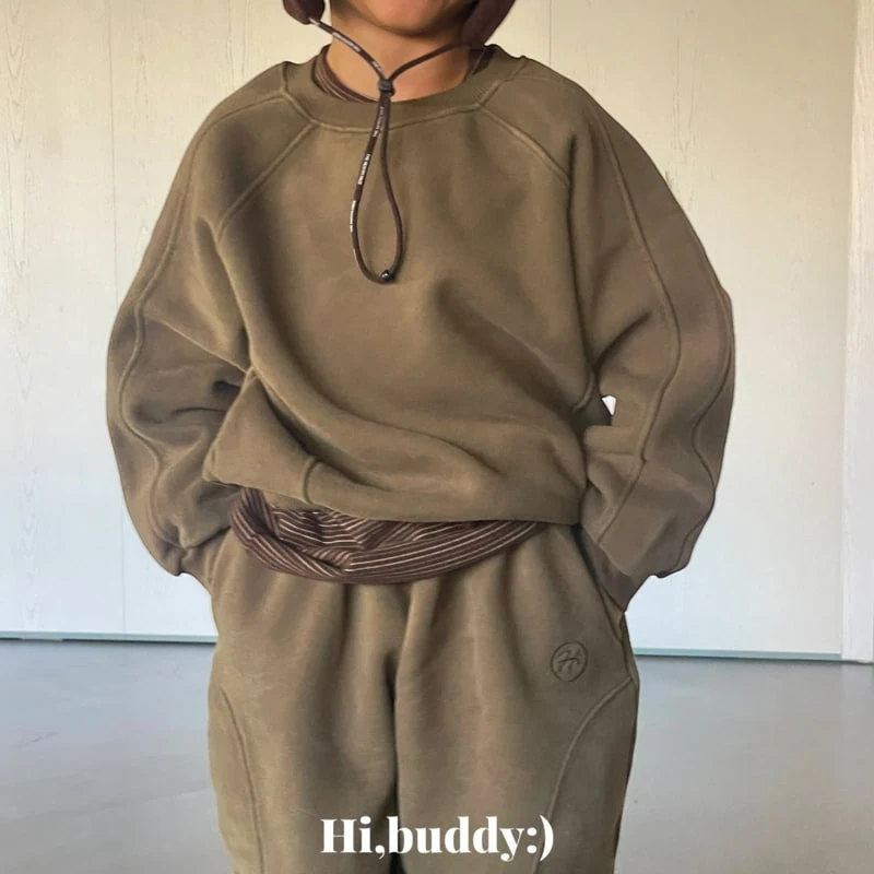 Hi buddy - Korean Children Fashion - #childofig - Warm Cut Sweatshirt