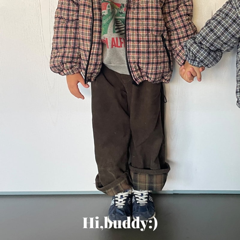 Hi buddy - Korean Children Fashion - #childofig - Corduroy Check Pants - 5