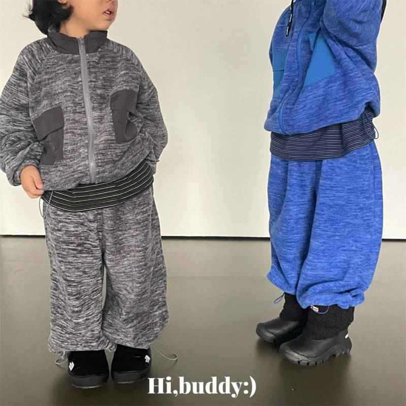 Hi buddy - Korean Children Fashion - #childrensboutique - Two-tone Fleece Zip-up - 9