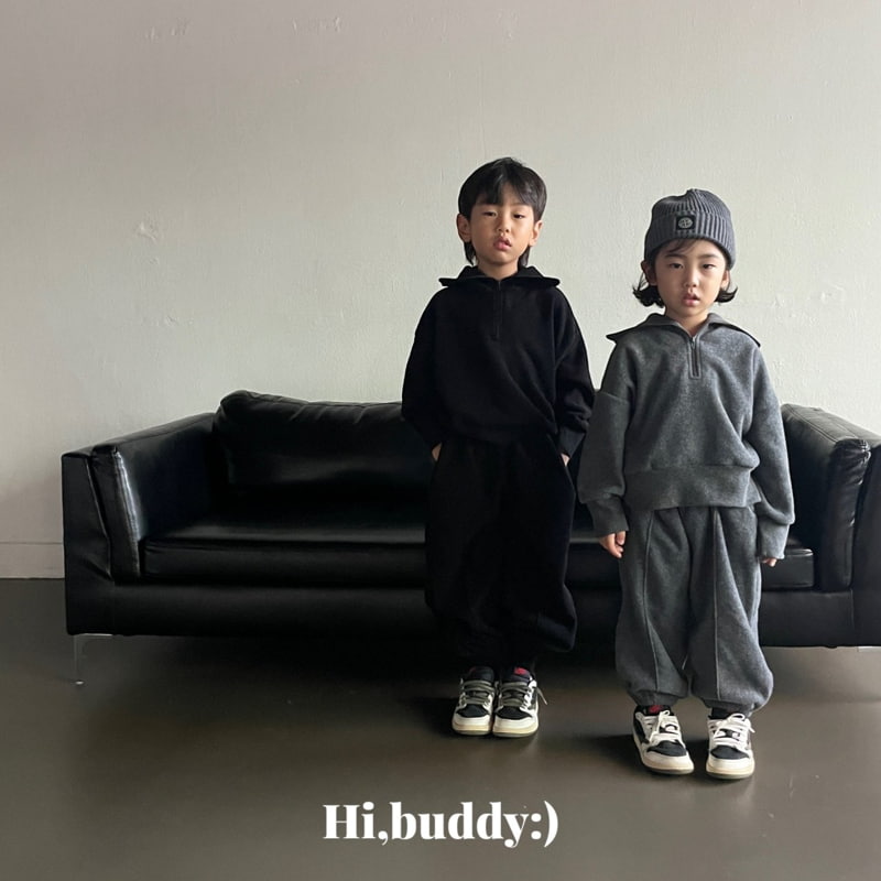 Hi buddy - Korean Children Fashion - #childrensboutique - Terry Half Zip-up Sweatshirt - 5