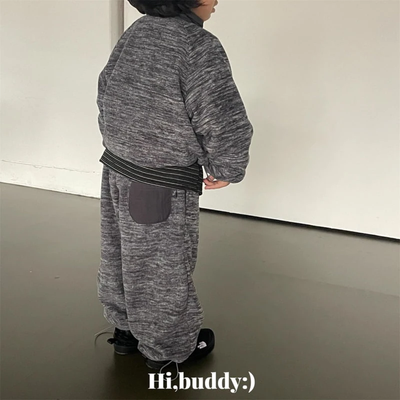 Hi buddy - Korean Children Fashion - #designkidswear - Two-tone Fleece String Pants - 9