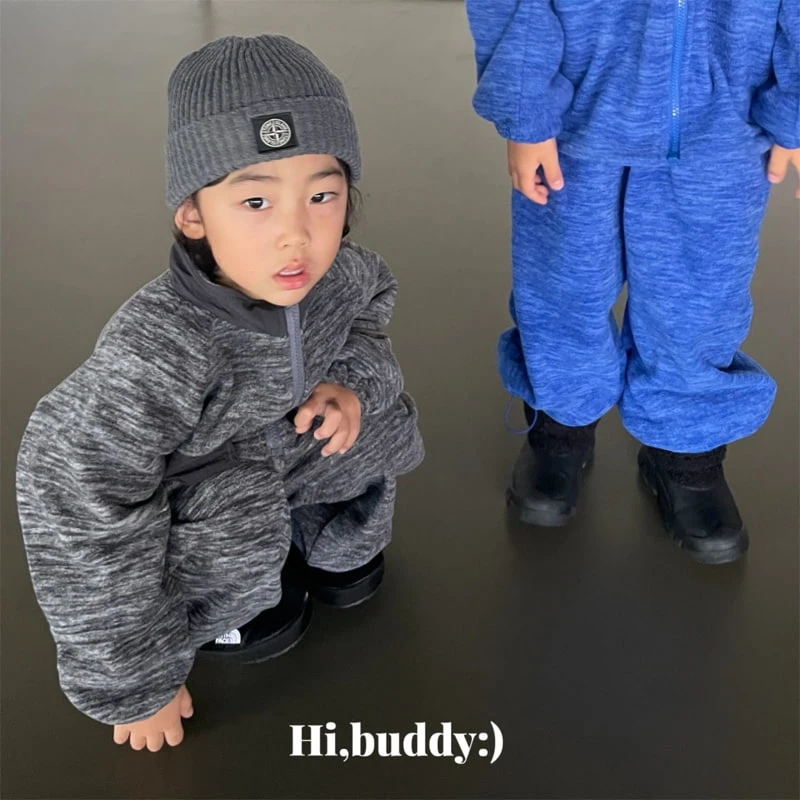 Hi buddy - Korean Children Fashion - #discoveringself - Two-tone Fleece Zip-up - 11