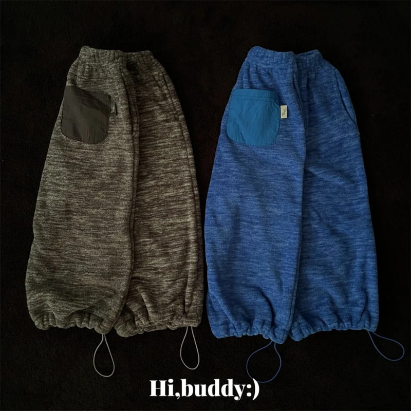 Hi buddy - Korean Children Fashion - #fashionkids - Two-tone Fleece String Pants - 11