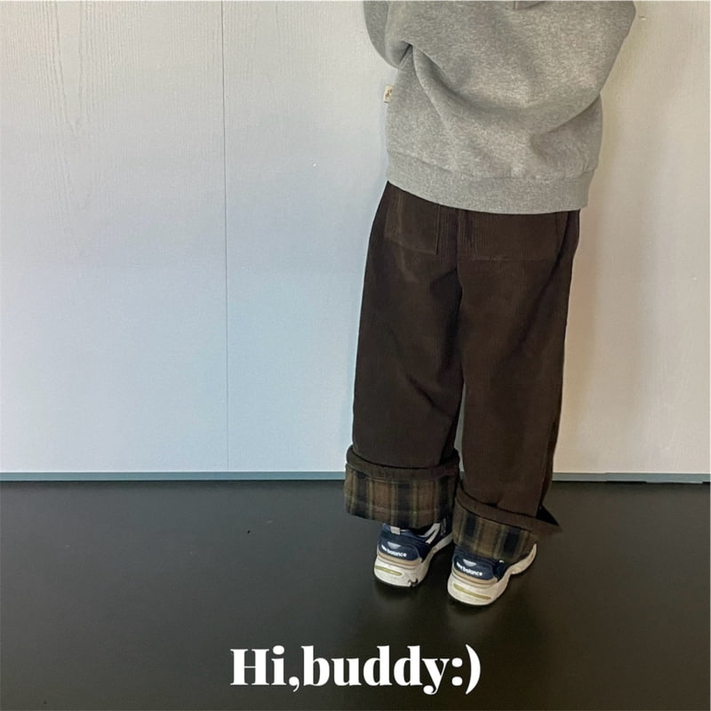 Hi buddy - Korean Children Fashion - #fashionkids - Corduroy Check Pants - 9