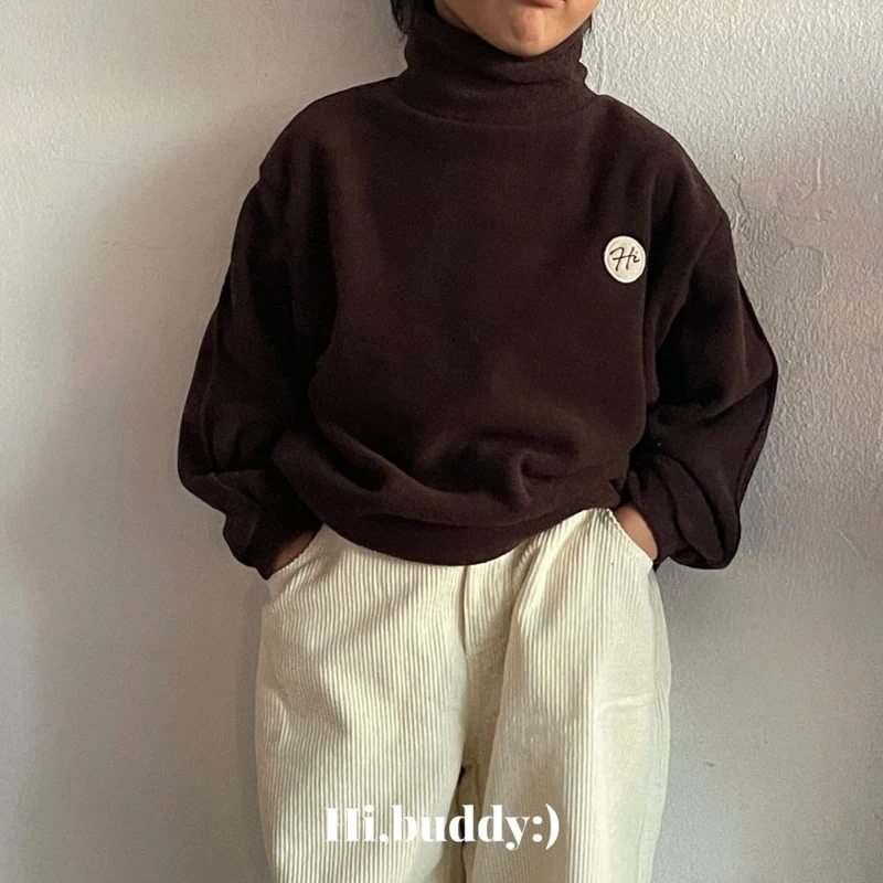 Hi buddy - Korean Children Fashion - #kidsshorts - Cozy Turtleneck Tee