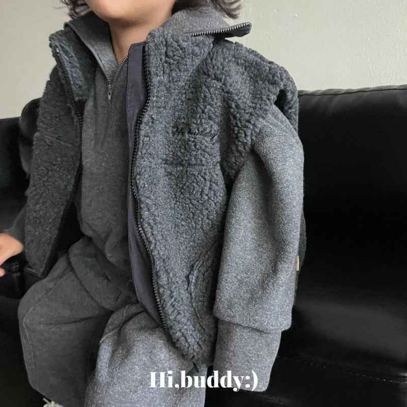 Hi buddy - Korean Children Fashion - #kidsshorts - Terry Half Zip-up Sweatshirt - 9