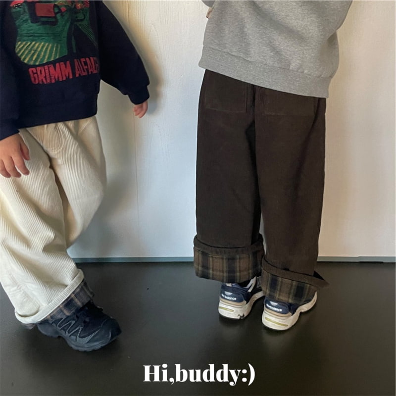 Hi buddy - Korean Children Fashion - #kidsshorts - Corduroy Check Pants - 10