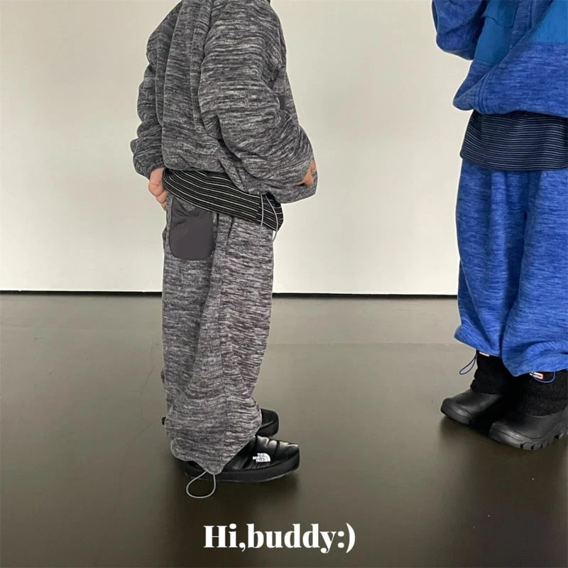 Hi buddy - Korean Children Fashion - #magicofchildhood - Two-tone Fleece String Pants - 4