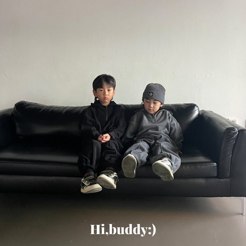 Hi buddy - Korean Children Fashion - #minifashionista - Terry Half Zip-up Sweatshirt