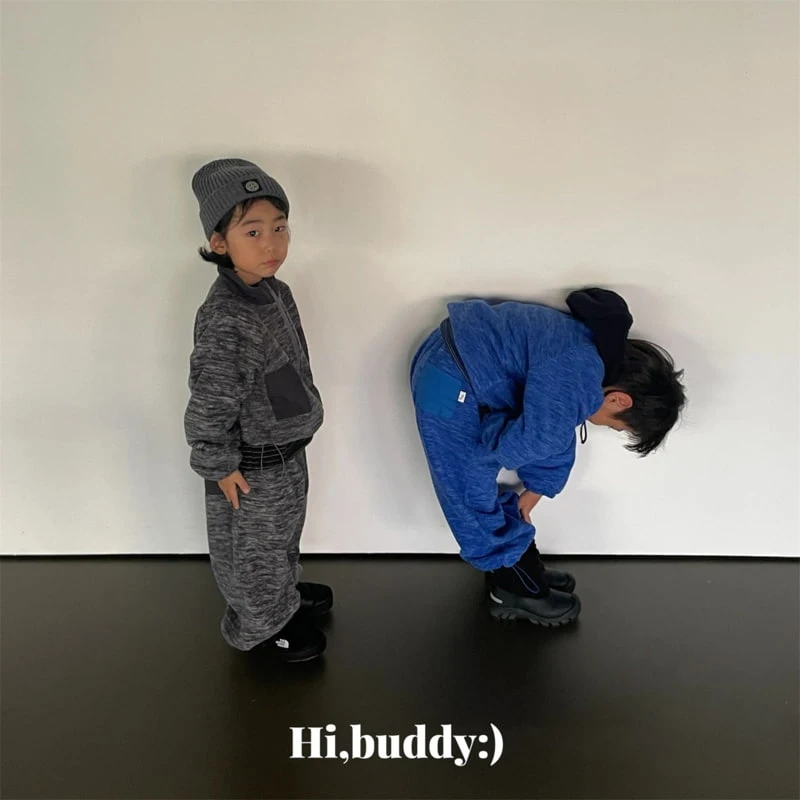 Hi buddy - Korean Children Fashion - #prettylittlegirls - Two-tone Fleece Zip-up - 6