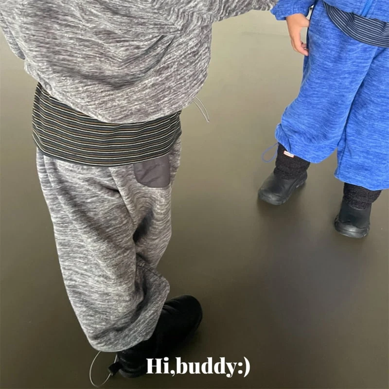 Hi buddy - Korean Children Fashion - #prettylittlegirls - Two-tone Fleece String Pants - 5