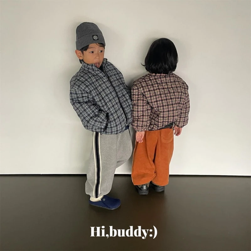 Hi buddy - Korean Children Fashion - #prettylittlegirls - Check Padding