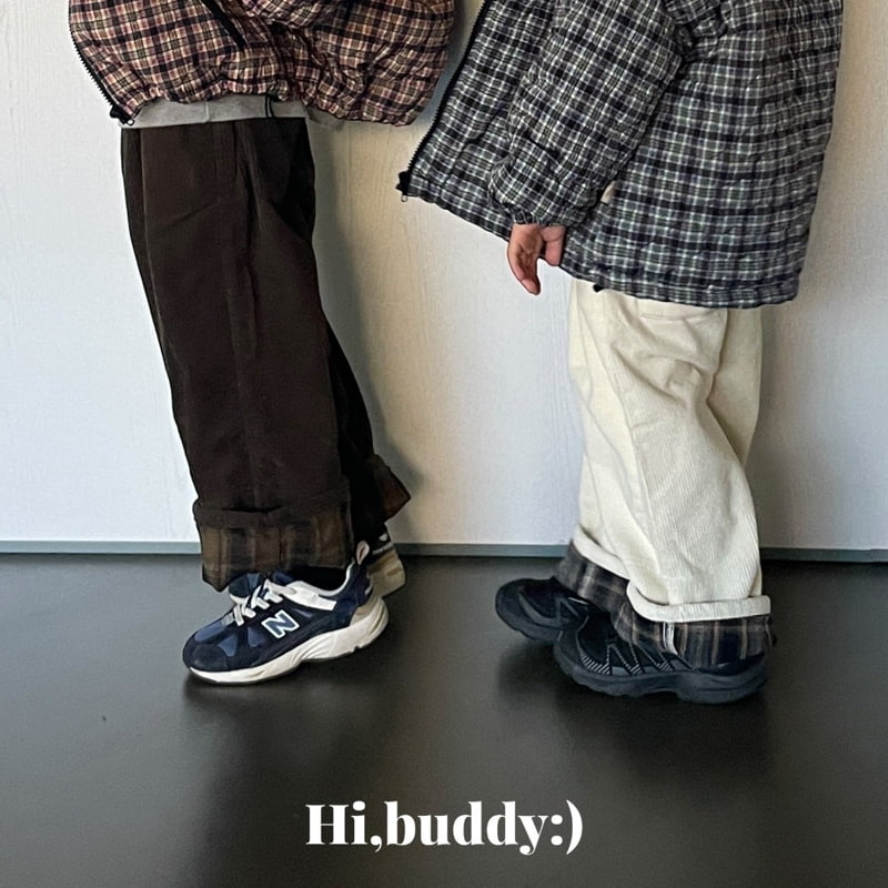 Hi buddy - Korean Children Fashion - #prettylittlegirls - Corduroy Check Pants