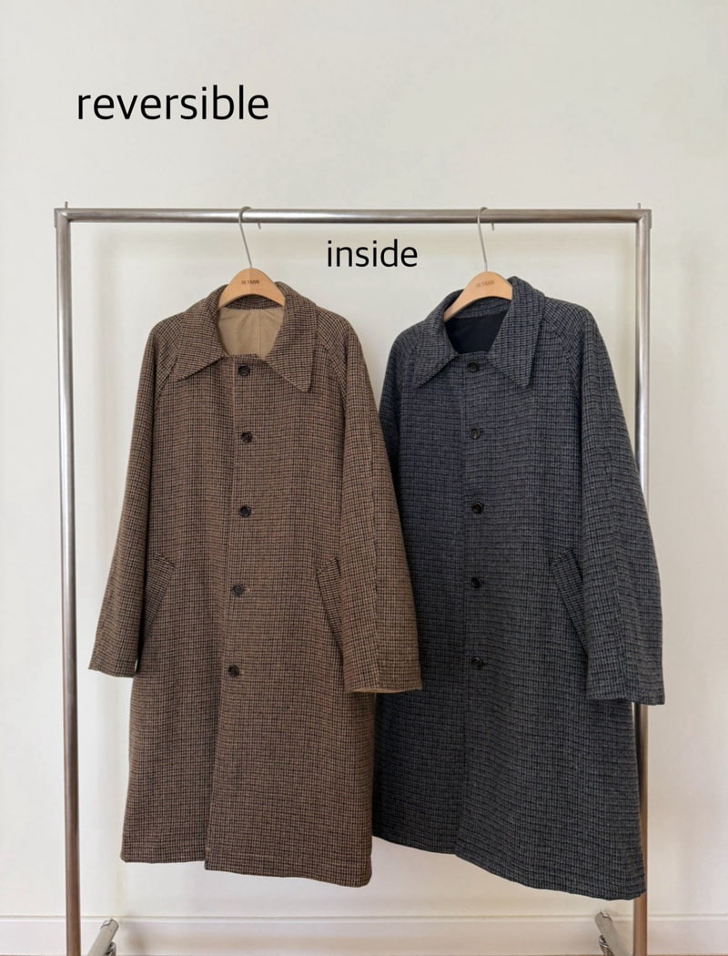 Hiyann - Korean Women Fashion - #momslook - Reversible Check Trench Coat