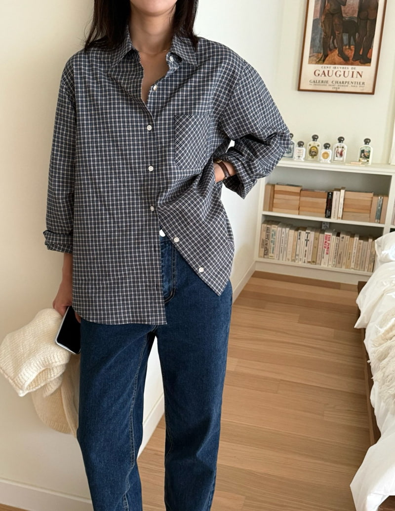 Hiyann - Korean Women Fashion - #momslook - Miu Check Shirt - 10