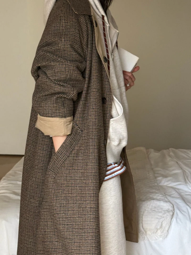 Hiyann - Korean Women Fashion - #shopsmall - Reversible Check Trench Coat - 10