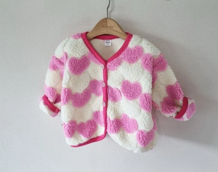 Hug Bebe - Korean Baby Fashion - #babylifestyle - Fleece Heart Jacket