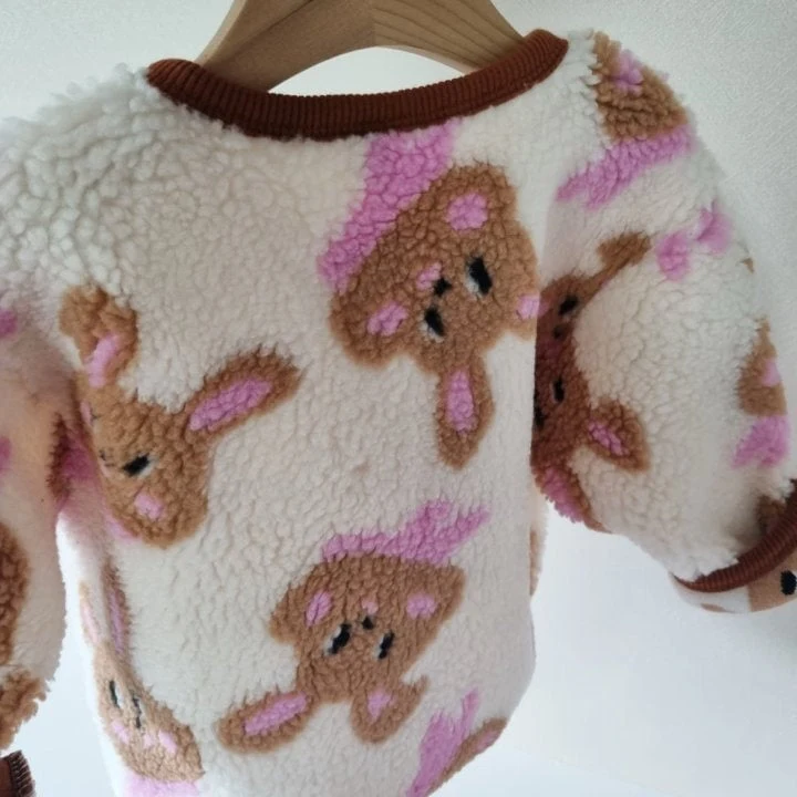 Hug Bebe - Korean Baby Fashion - #babylifestyle - Fleece Rabbit Jacket - 4