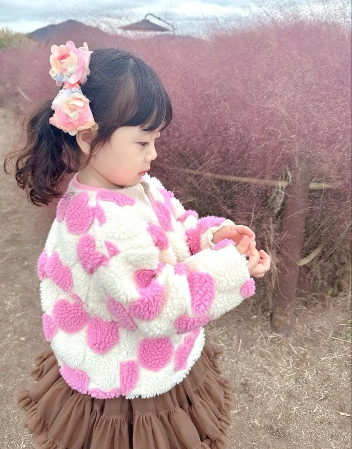 Hug Bebe - Korean Baby Fashion - #onlinebabyboutique - Fleece Heart Jacket - 7