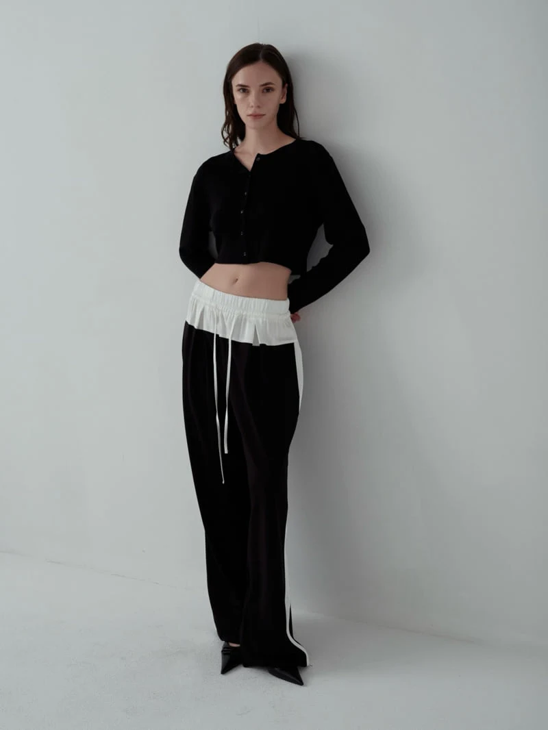 Inssense - Korean Women Fashion - #momslook - Silky Panel Drawstring Wide Track Pants - 12