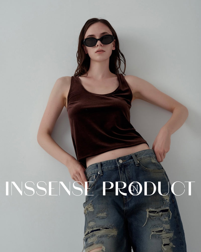 Inssense - Korean Women Fashion - #momslook - Velvet Two Way Sleeveless Top - 8