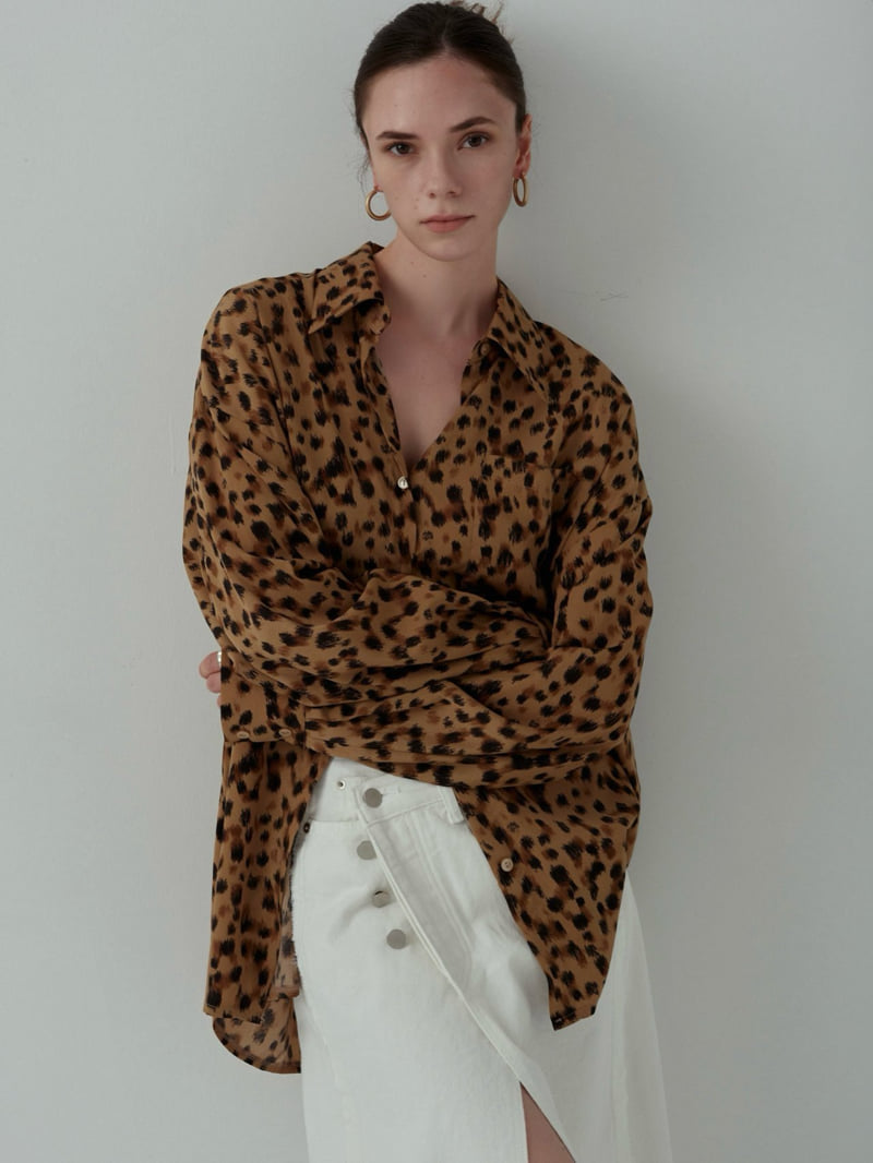 Inssense - Korean Women Fashion - #womensfashion - Oversized Leopard Print Shirt - 4