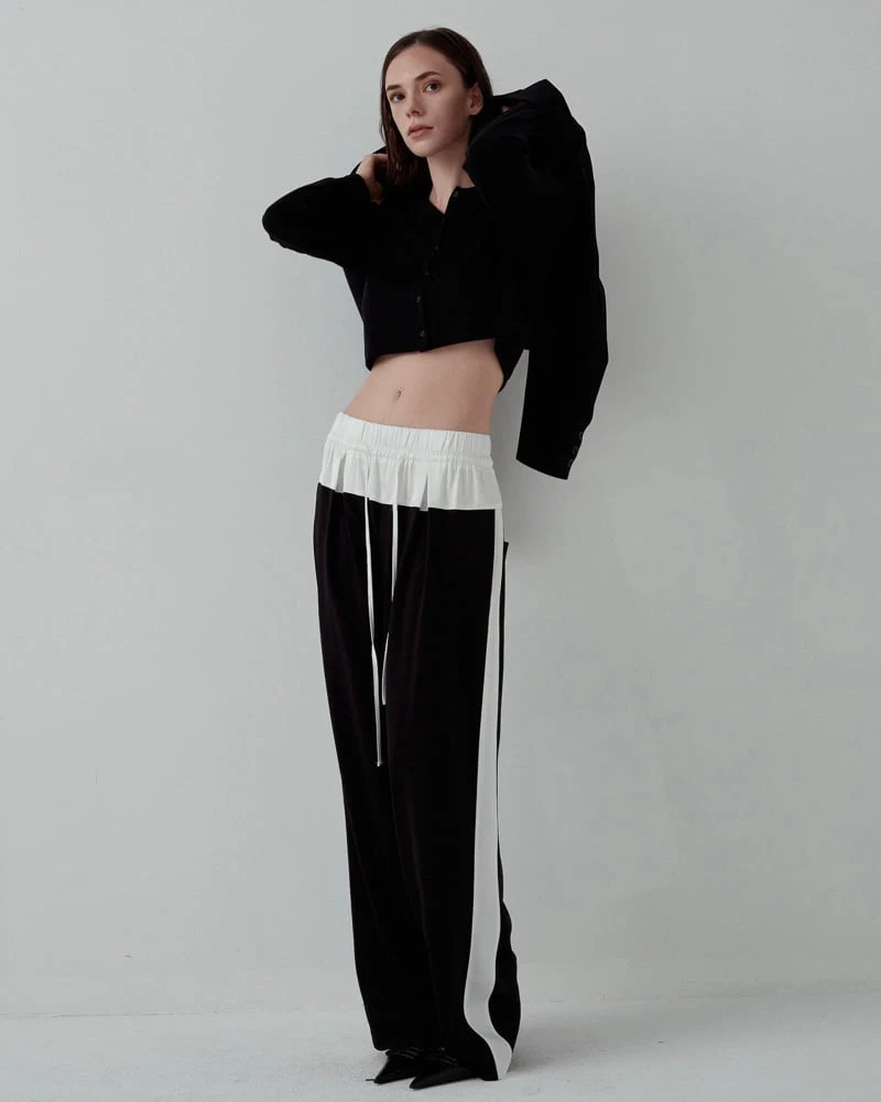 Inssense - Korean Women Fashion - #shopsmall - Silky Panel Drawstring Wide Track Pants - 7