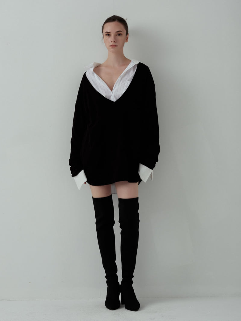 Inssense - Korean Women Fashion - #shopsmall - Oversized Backless Sweatshirt - 2