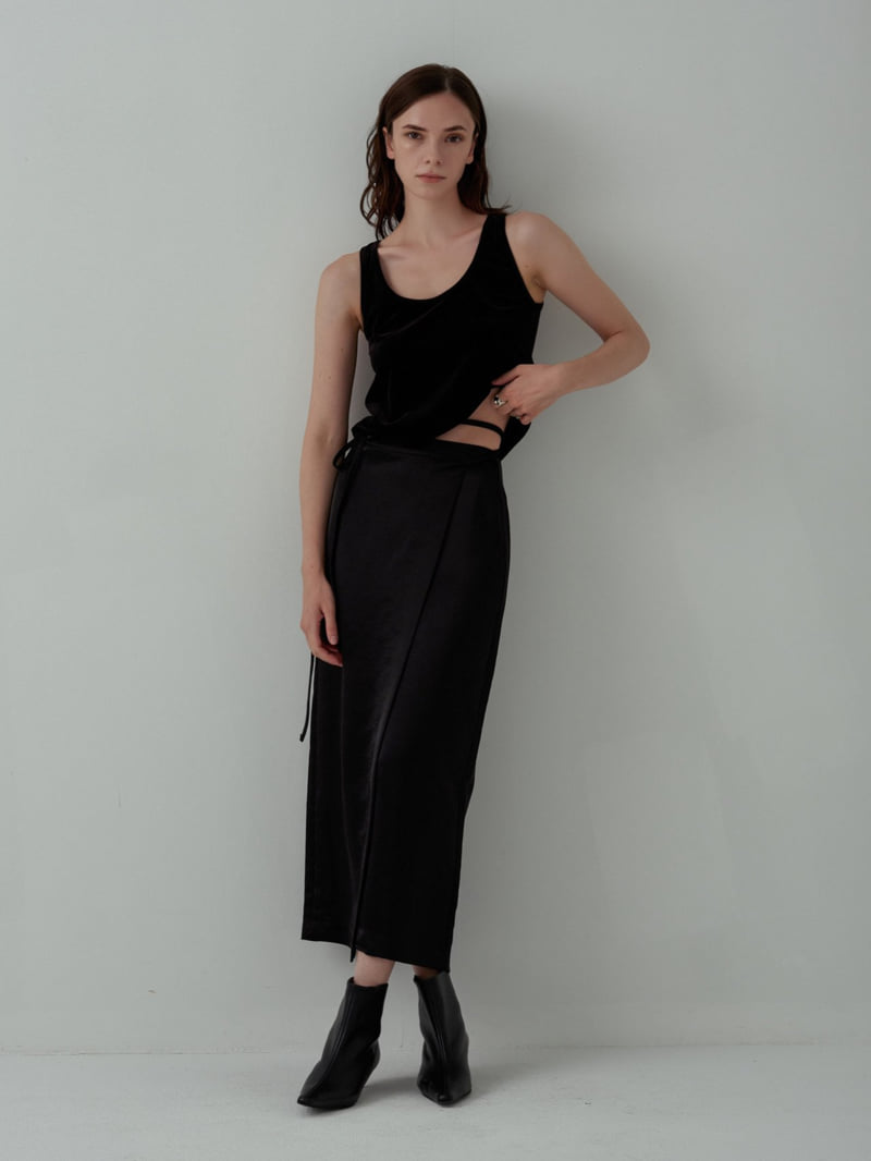 Inssense - Korean Women Fashion - #shopsmall - Velvet Two Way Sleeveless Top