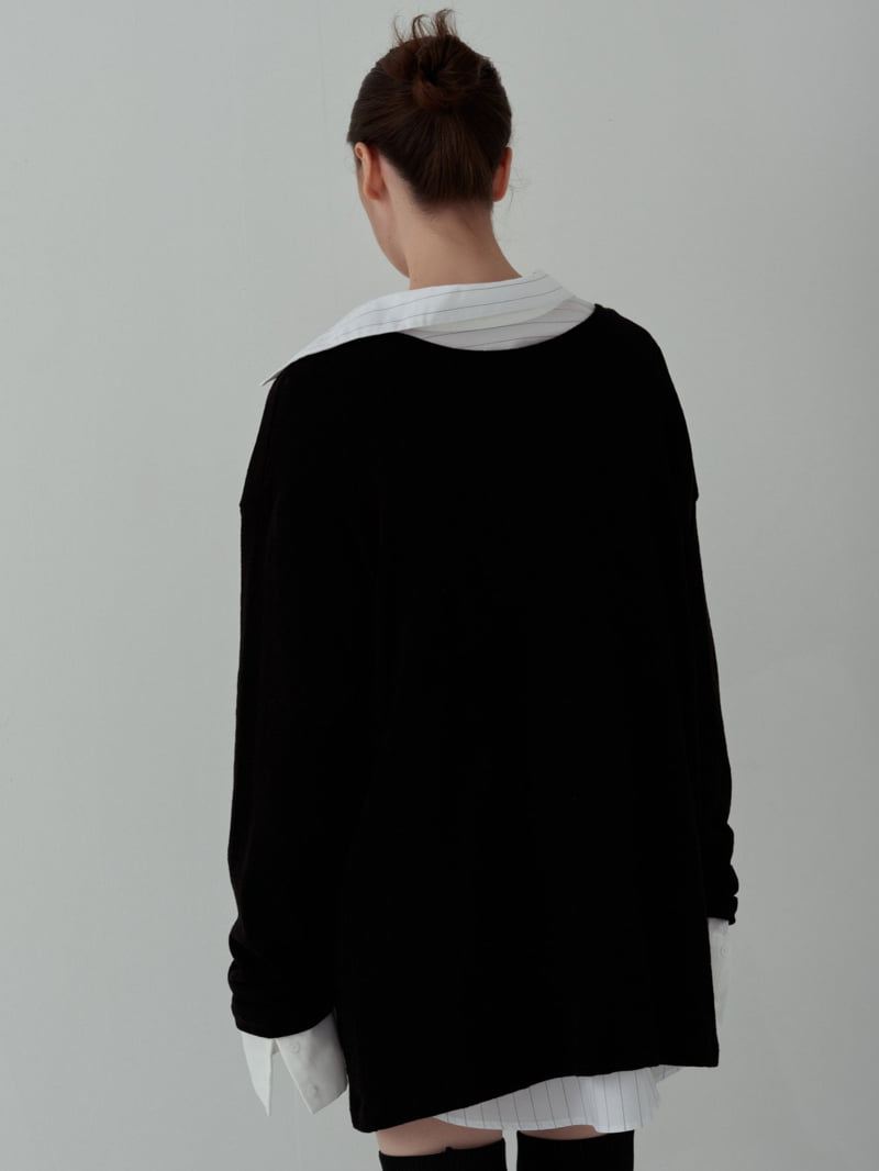 Inssense - Korean Women Fashion - #thatsdarling - Oversized Backless Sweatshirt - 3