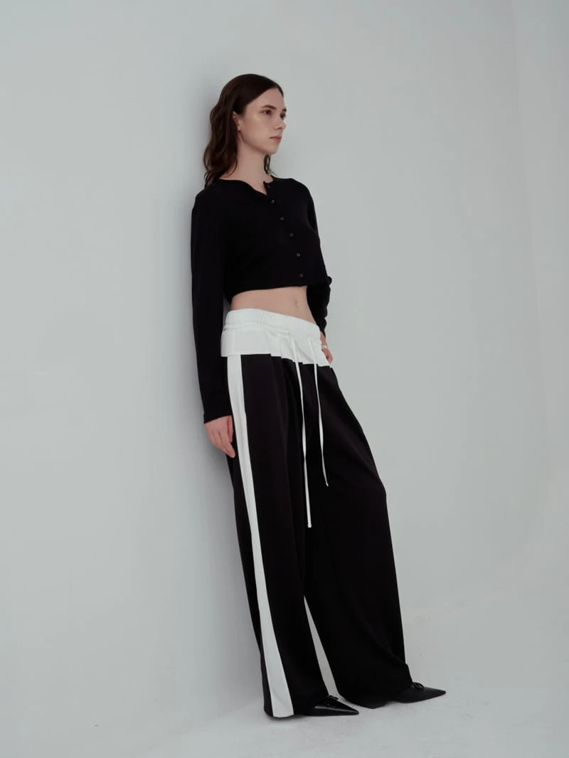 Inssense - Korean Women Fashion - #womensfashion - Silky Panel Drawstring Wide Track Pants - 11