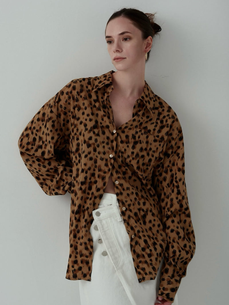 Inssense - Korean Women Fashion - #womensfashion - Oversized Leopard Print Shirt - 5