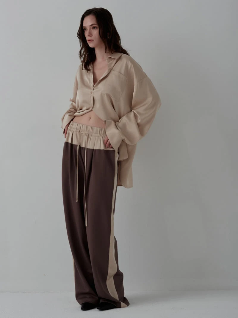 Inssense - Korean Women Fashion - #womensfashion - Oversized Silky Shirt - 3