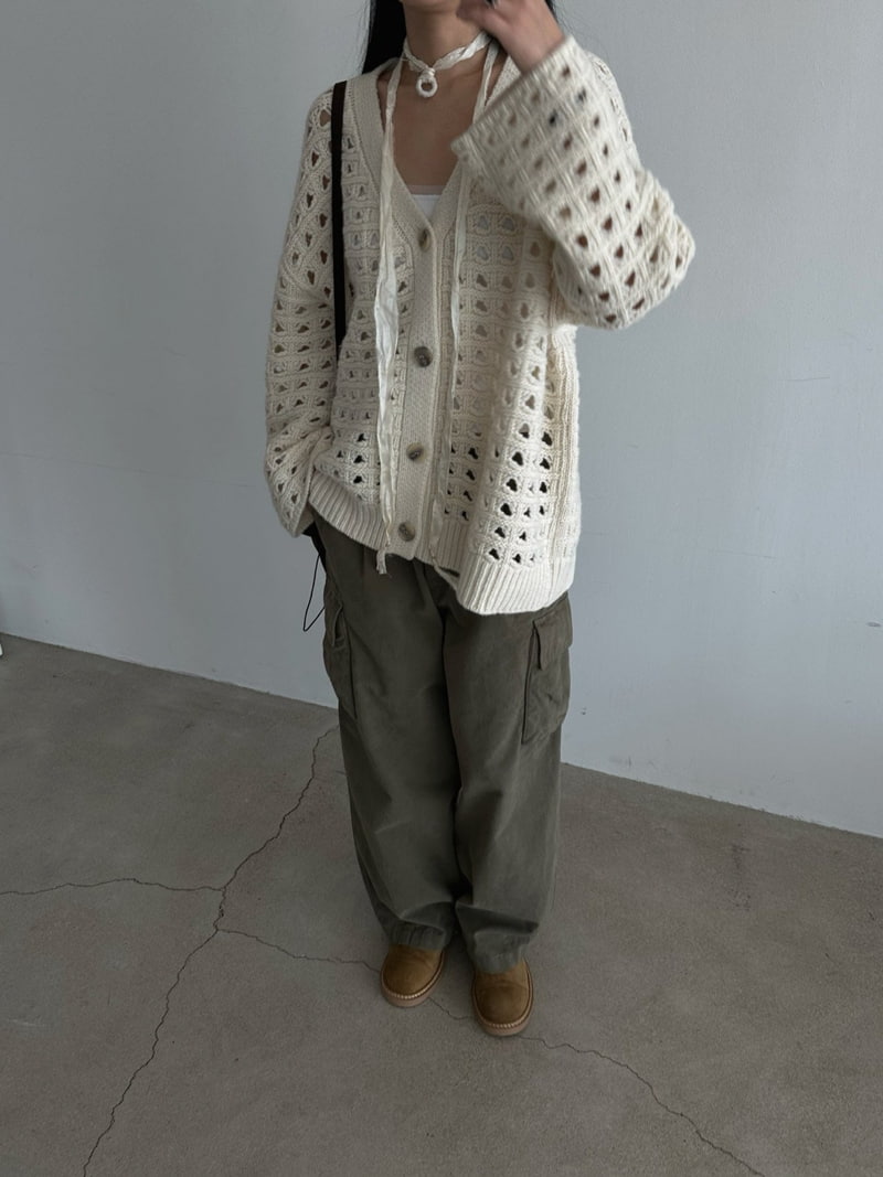 Jade Market - Korean Women Fashion - #momslook - Love Punching Knit Cardigan