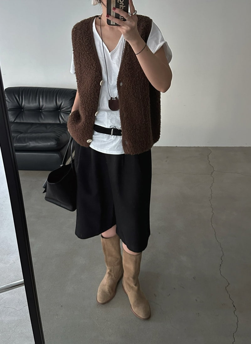 Jade Market - Korean Women Fashion - #momslook - Dumble Wool 100% Vest - 8