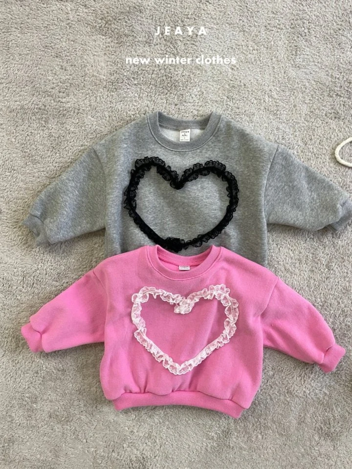 Jeaya & Mymi - Korean Baby Fashion - #babygirlfashion - Heart Lace Sweatshirts - 3