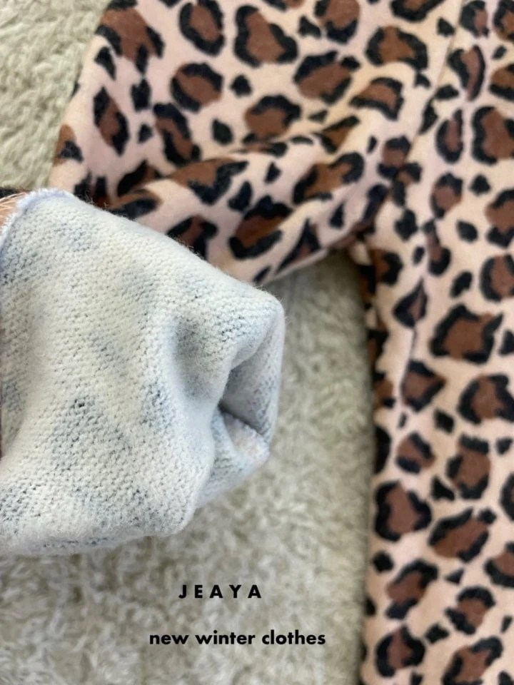 Jeaya & Mymi - Korean Baby Fashion - #babygirlfashion - Fleeced Leopard Leggings