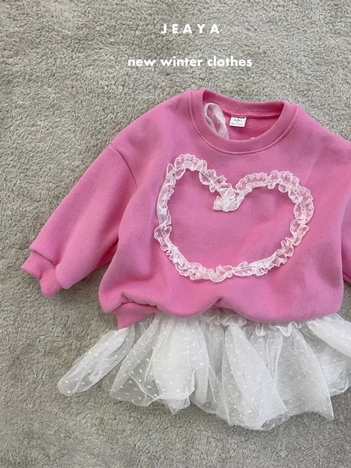 Jeaya & Mymi - Korean Baby Fashion - #onlinebabyshop - Heart Lace Sweatshirts - 11