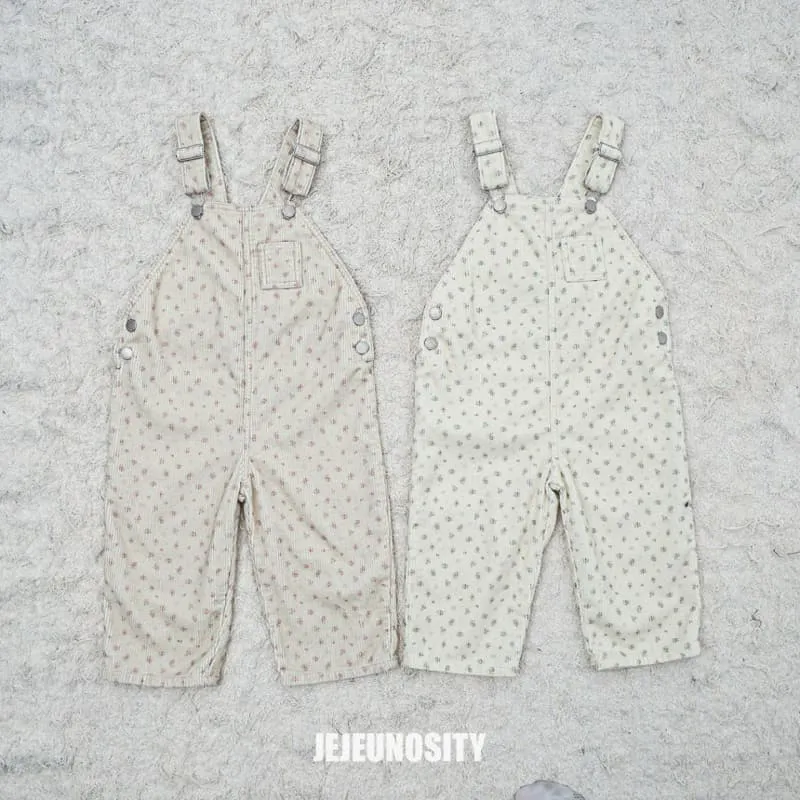 Jejeunosity - Korean Children Fashion - #Kfashion4kids - Corduroy Berry Flower Overalls