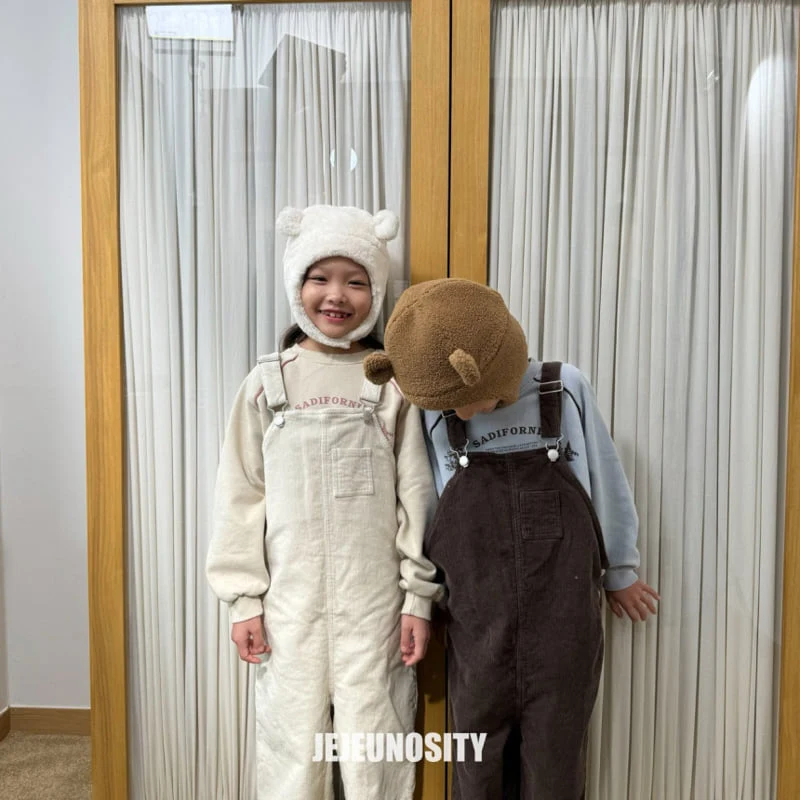 Jejeunosity - Korean Children Fashion - #kidsshorts - Corduroy Berry Long Overalls - 8