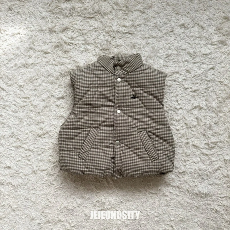 Jejeunosity - Korean Children Fashion - #kidsshorts - Checkmate Padded Vest