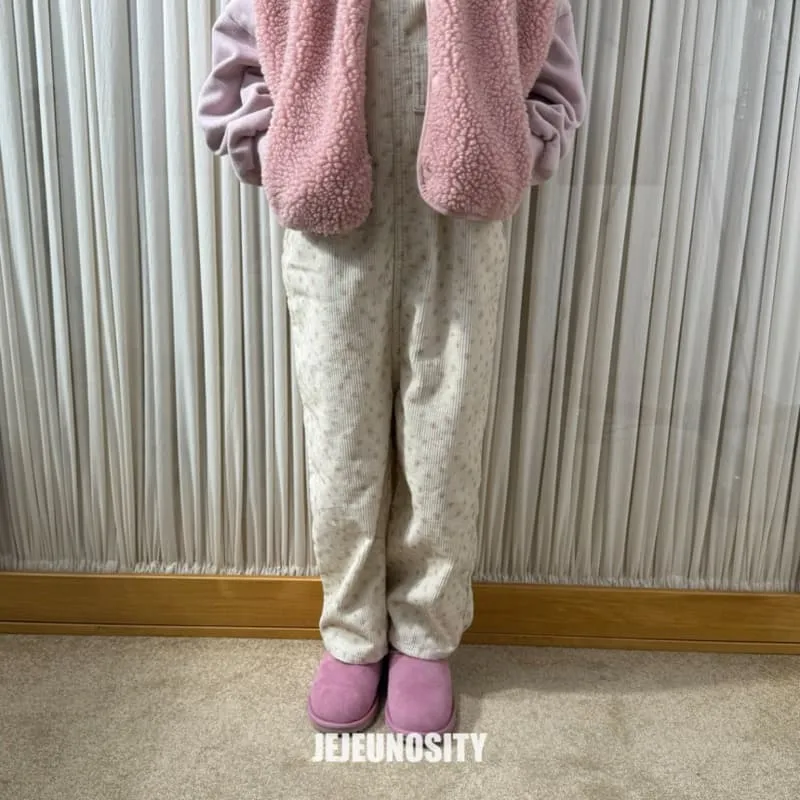 Jejeunosity - Korean Children Fashion - #prettylittlegirls - Corduroy Berry Flower Overalls - 5