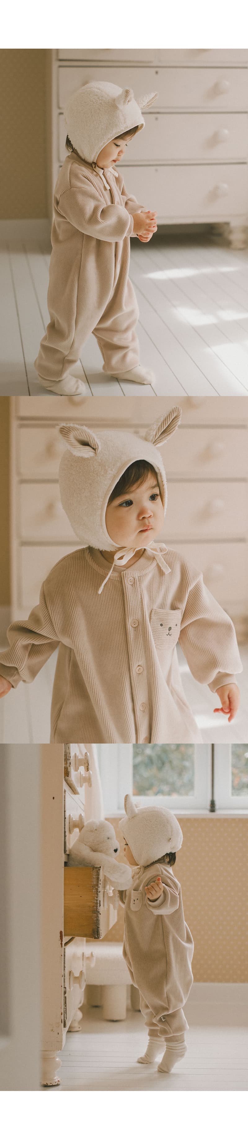 Kids Clara - Korean Baby Fashion - #babyboutique - Thorya Double Velour Coveralls - 6