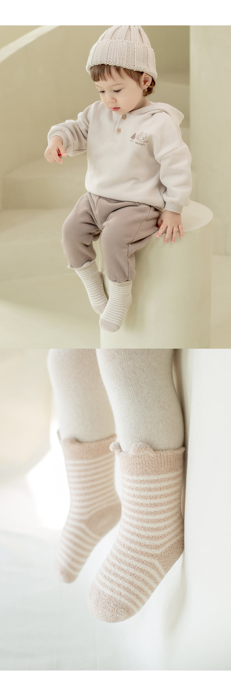 Kids Clara - Korean Baby Fashion - #babyboutiqueclothing - Pulley Winter Baby Socks 3 Types Set (set of 5) - 4