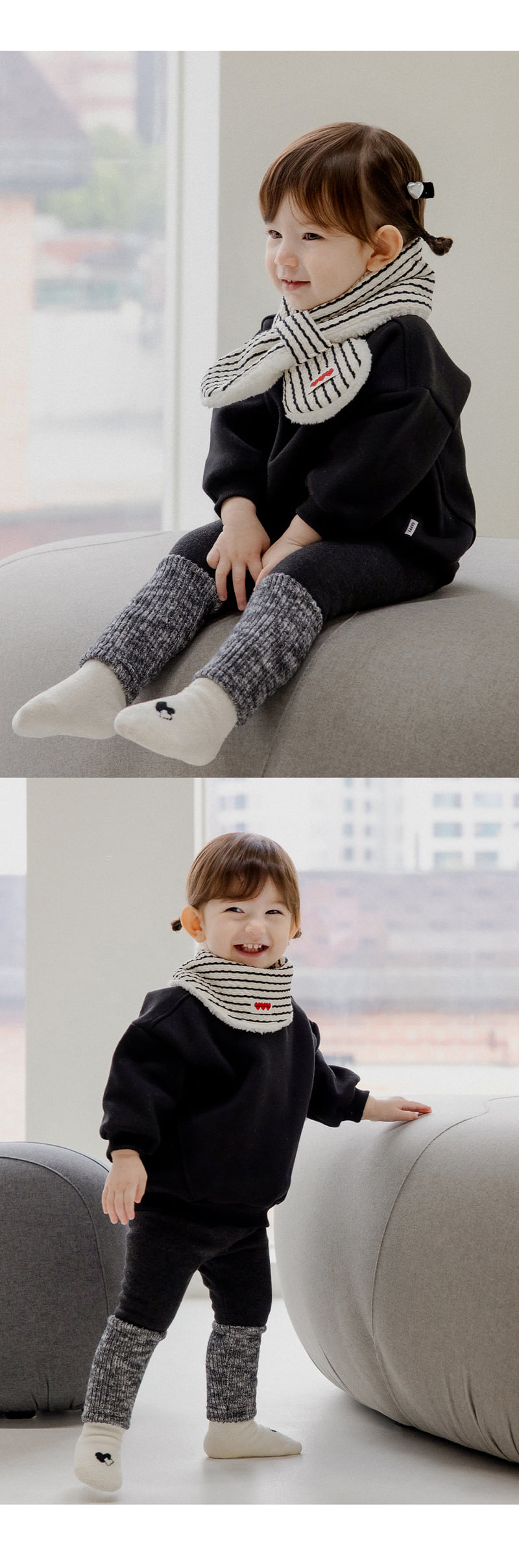 Kids Clara - Korean Baby Fashion - #babyclothing - Kai Fleece Baby Leggings - 4