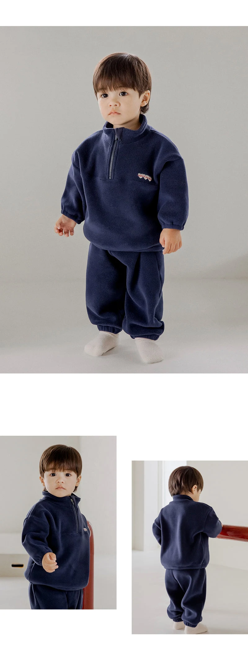 Kids Clara - Korean Baby Fashion - #babyfashion - Carder Fleece Brushed Baby Set-up - 2