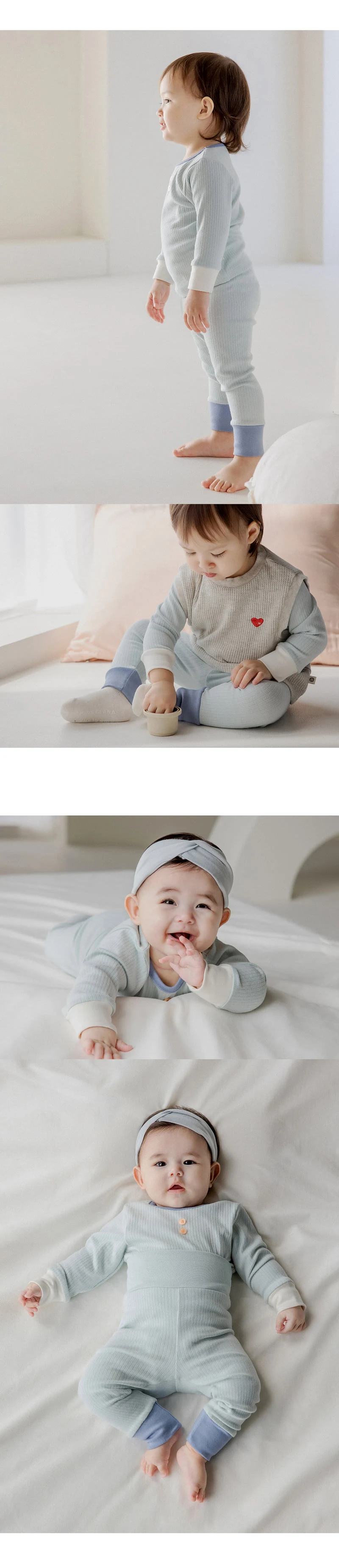 Kids Clara - Korean Baby Fashion - #babyfever - Bijou Rib Valley Baby Pajamas - 8