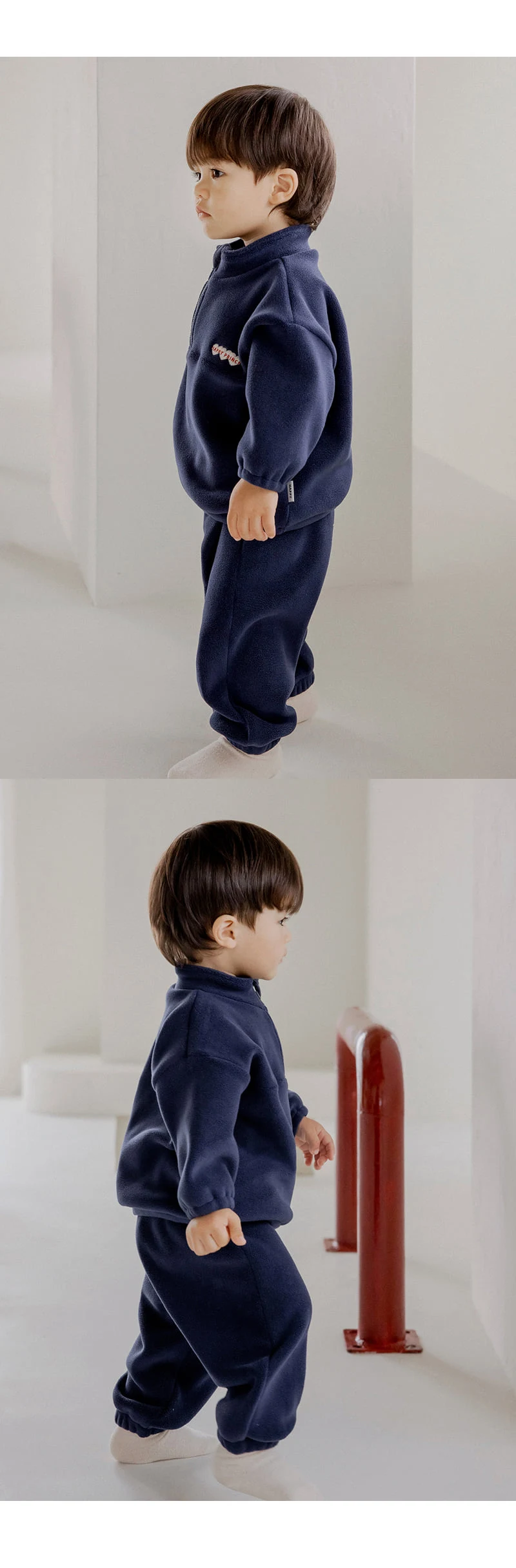 Kids Clara - Korean Baby Fashion - #babyfever - Carder Fleece Brushed Baby Set-up - 3