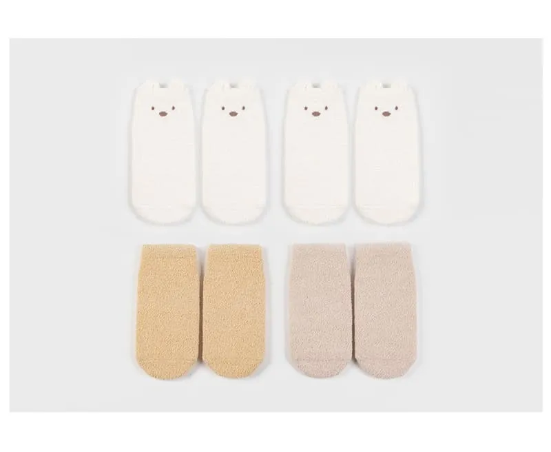 Kids Clara - Korean Baby Fashion - #babyfever - Cozy Sleeping Baby Socks Set (set of 5) - 4